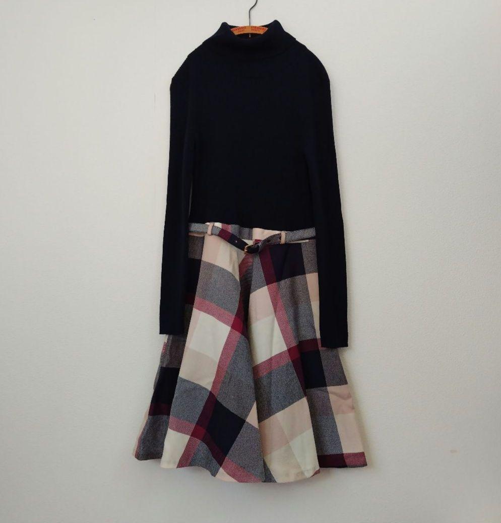 【専用】バーバリーブルーレーベル ニット ドッキング チェック ワンピース 38