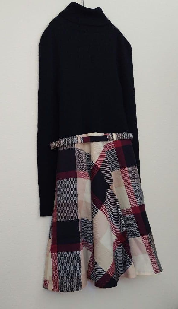 【専用】バーバリーブルーレーベル ニット ドッキング チェック ワンピース 38