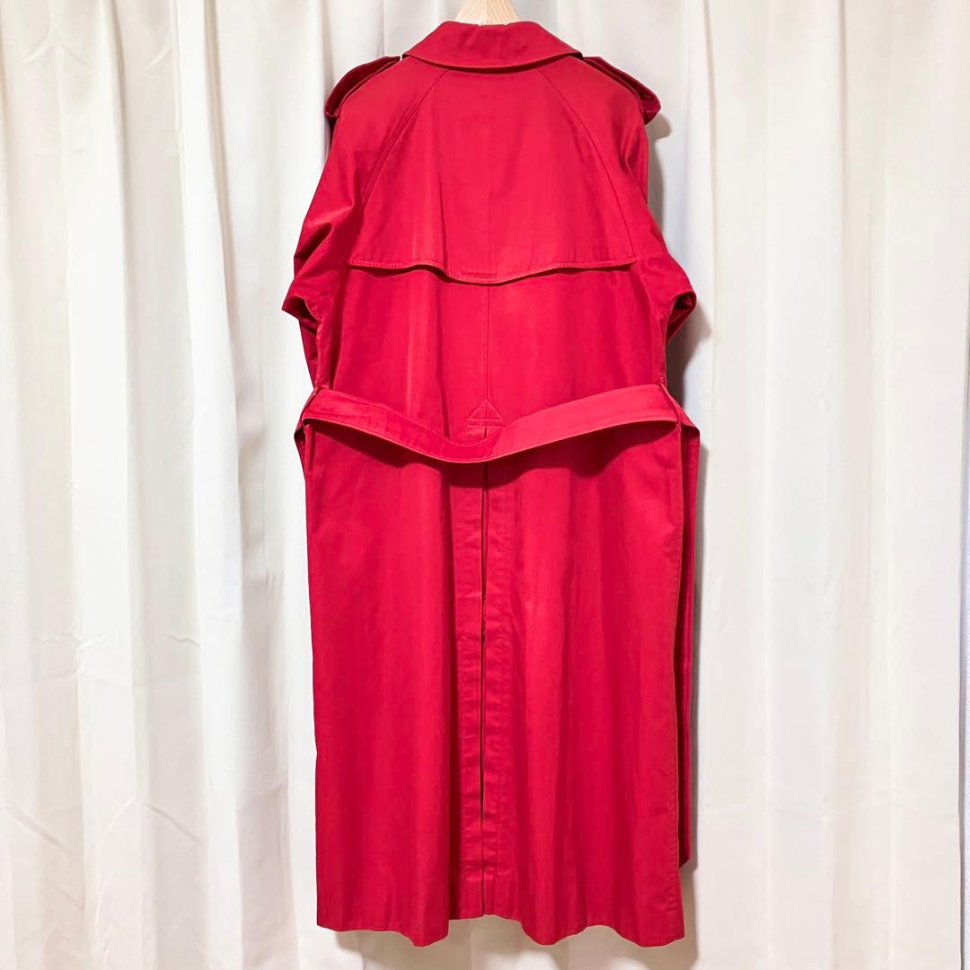 バーバリー トレンチコート ダブル ベルト 8 EXL M レッド ノバチェック