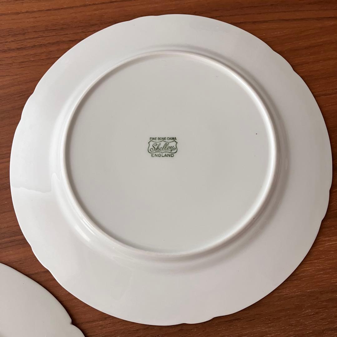 Shelley シェリー ピンクローズ 20cm ケーキプレート　2枚セット