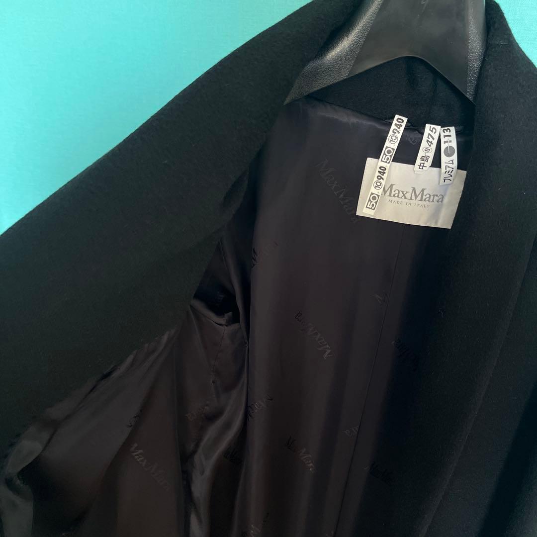 Max Mara ブラック ロングコート　ガウンコート