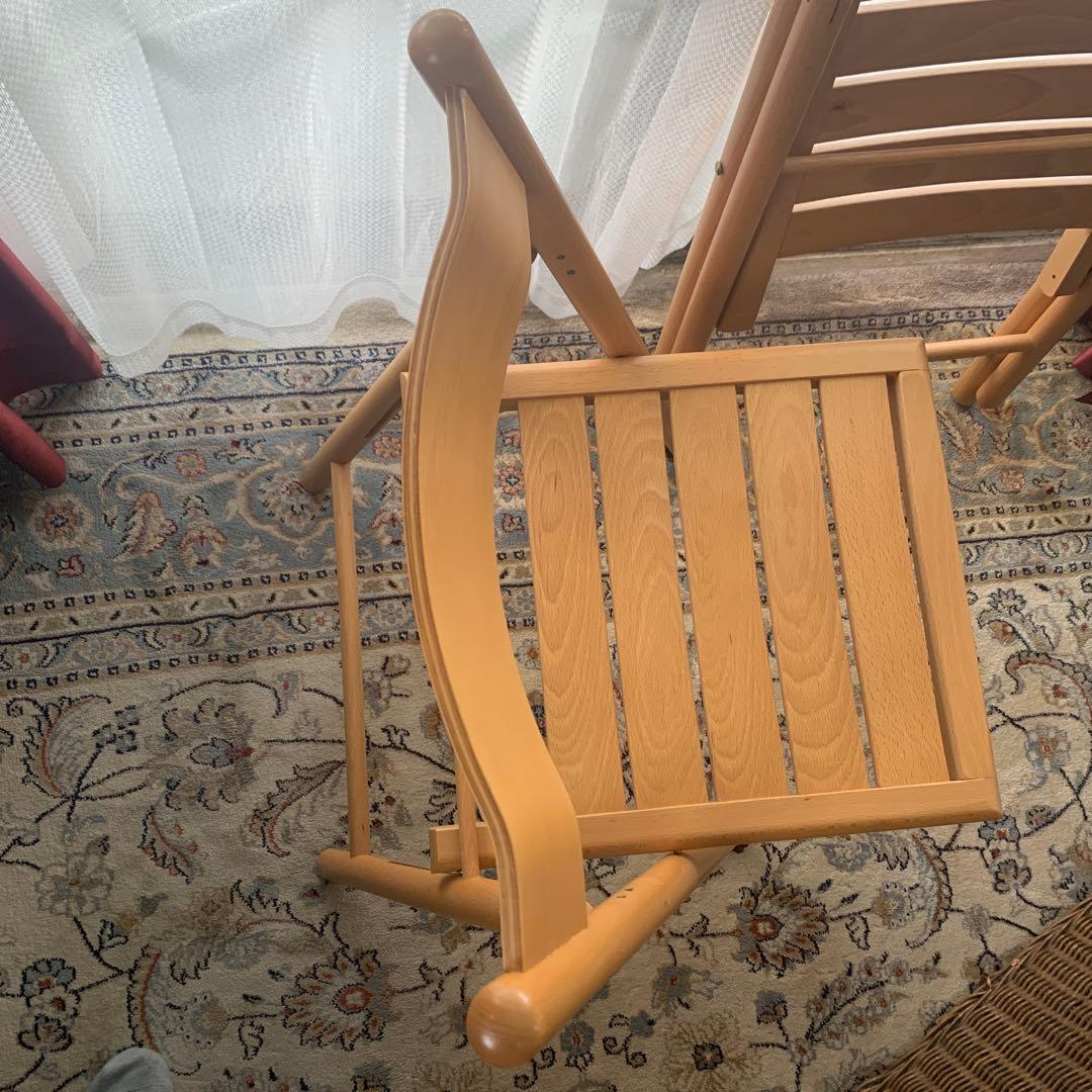 無印良品ブナ材折りたたみ椅子2脚セット(美品)