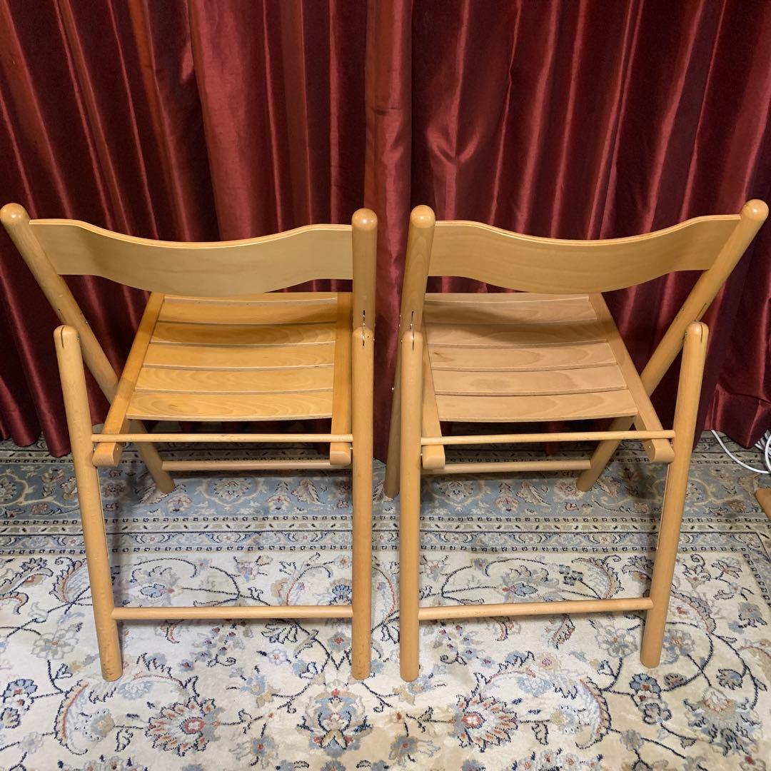 無印良品ブナ材折りたたみ椅子2脚セット(美品)