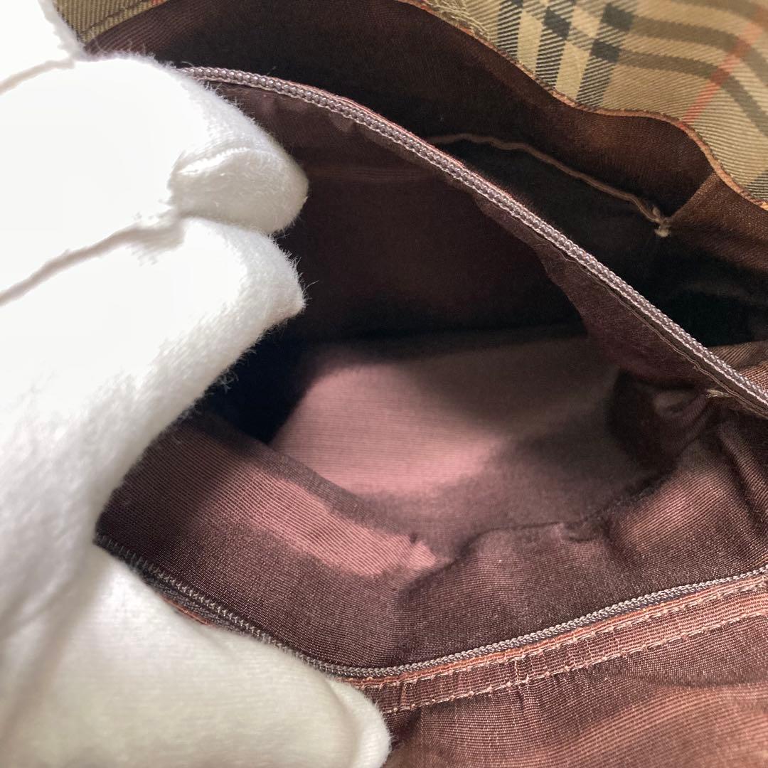 バーバリー　トートバッグ　ゴールドチャーム付き　ノバチェック　シャドーホース