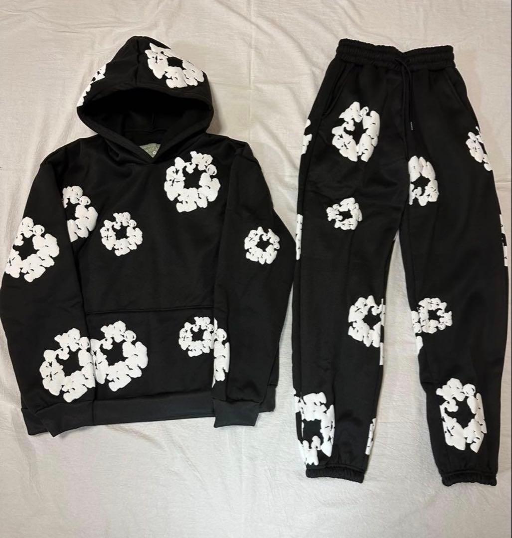 ハロー　Lサイズ　セットアップ　デニムティアーズ