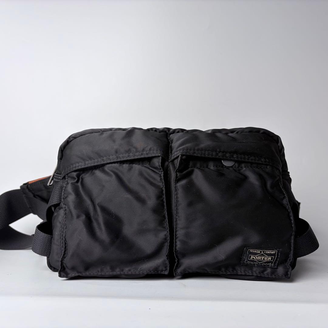 【美品】PORTERポーターTANKERタンカーウエストバック黒ユニセックス