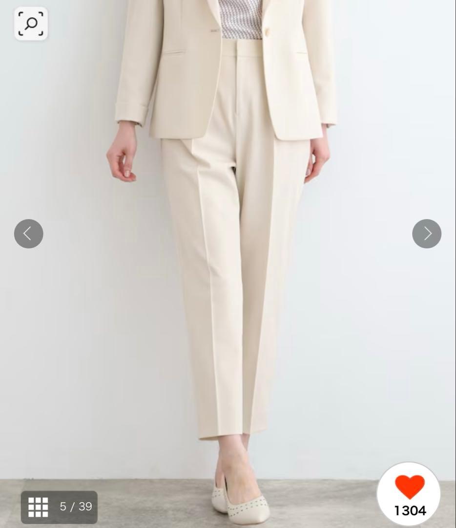 新品　INDIVI パンツスーツ アイボリー系　36