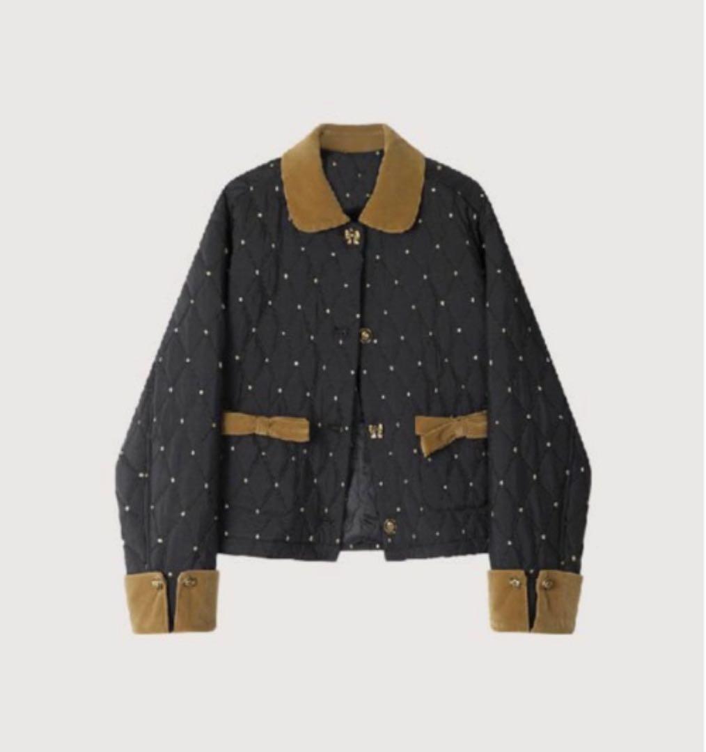 ラポミプチ LA POMME petit キルティング ジャケット ダウン M