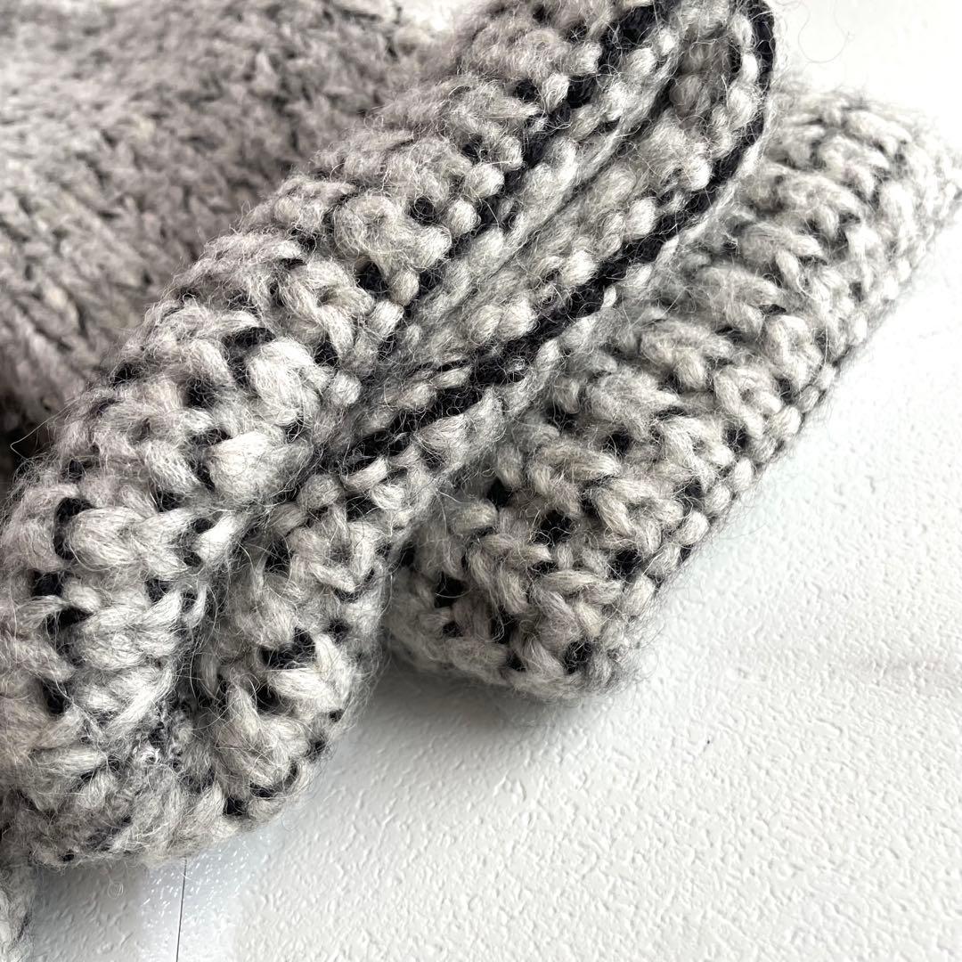 入手困難✨ エルマンノシェルビーノ ニットコート ベルト アルパカ素材 グレー