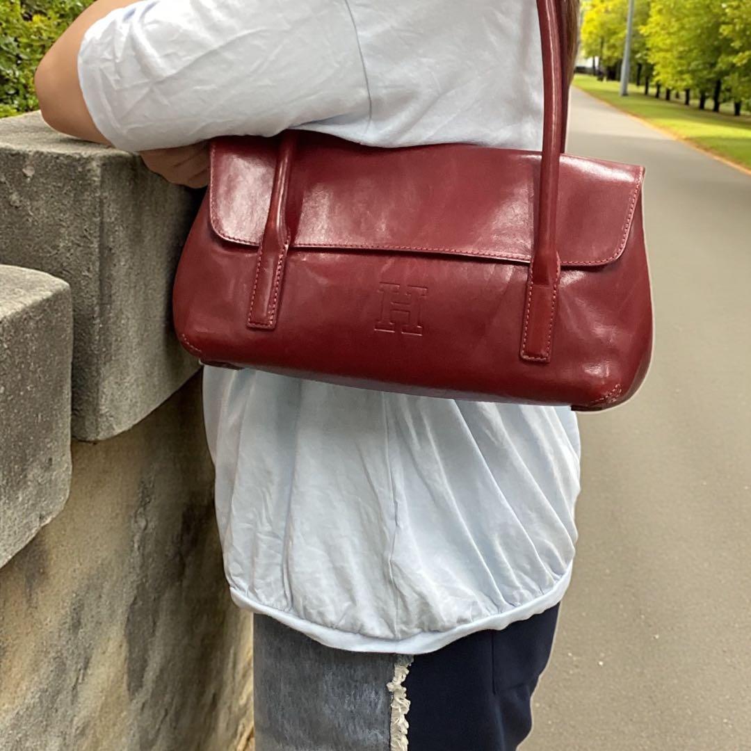 【HIROFU】レッド★レザーバッグ★保存袋【ヒロフ】