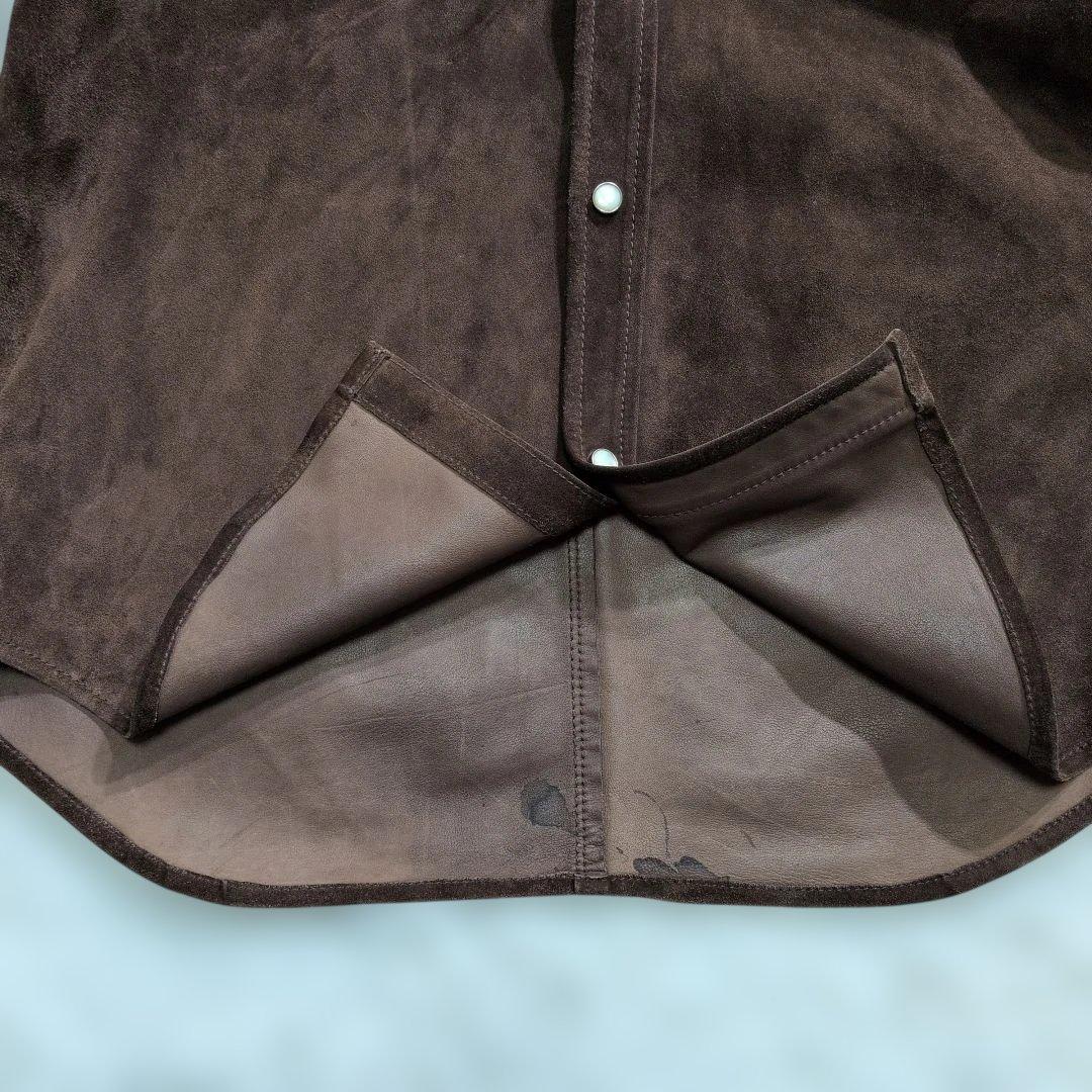 ブルーナボイン×Maps 別注 リアルレザー ウエスタンシャツ 1 茶 希少