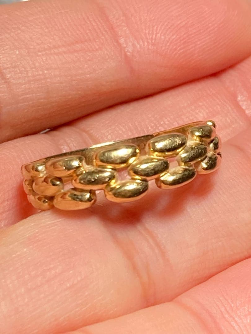 K18チェーン形デザインリング