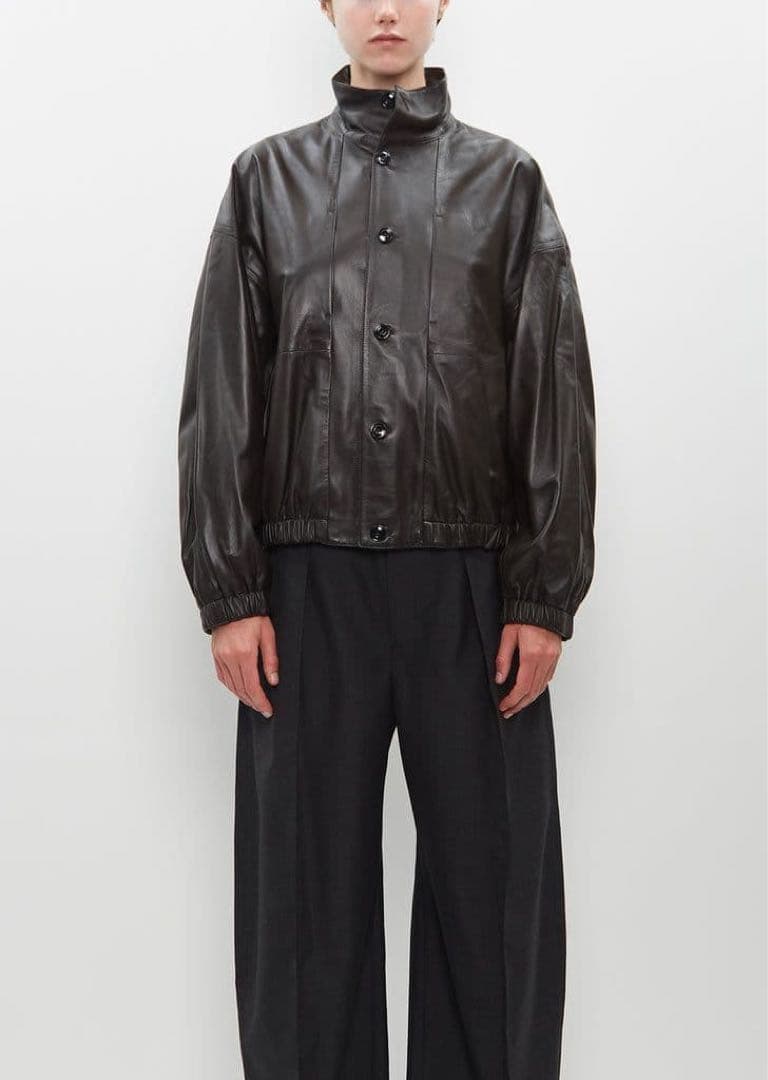 ジャケット・アウター LEMAIRE Stand Collar Leather Jacket M