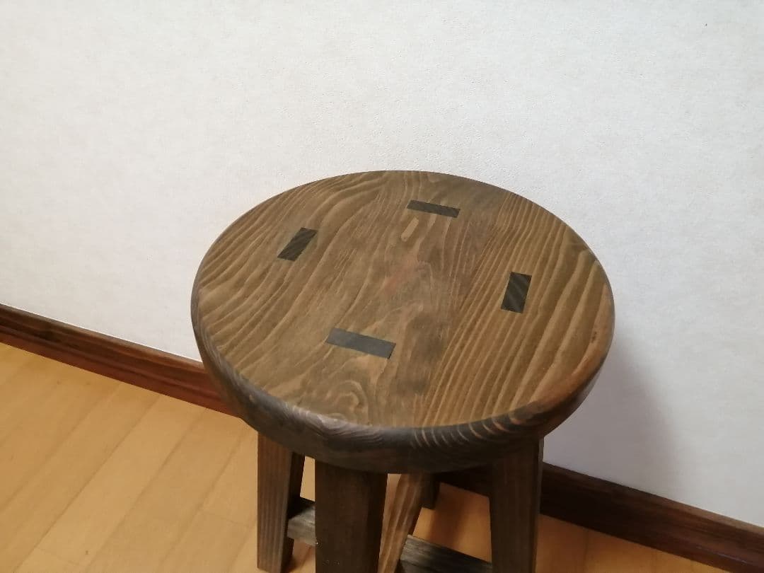 木製スツール　３脚セット　高さ52cm　丸椅子　stool　猫犬