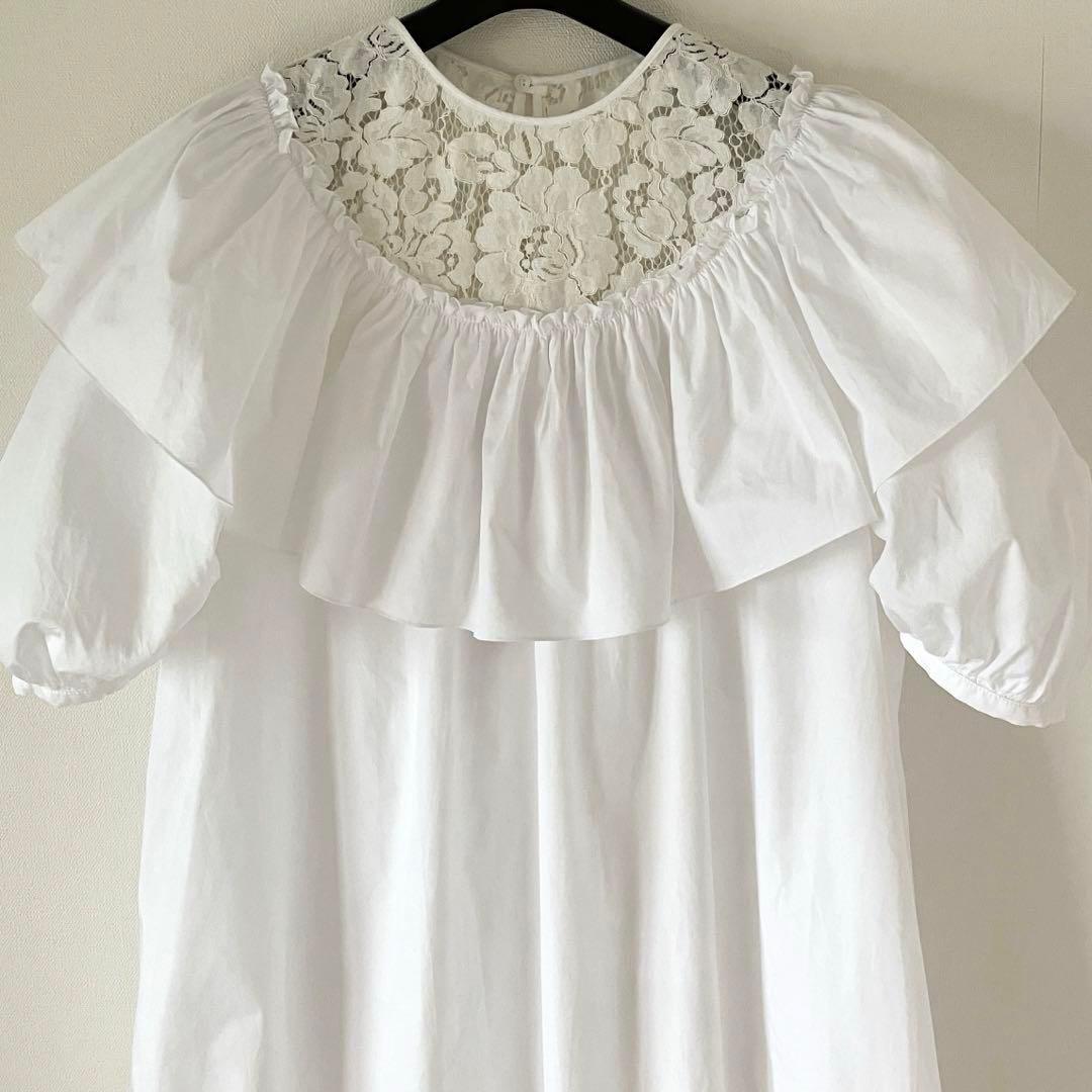 ヌメロヴェントゥーノ 19SS コットン100% レースブラウス 38 ホワイト