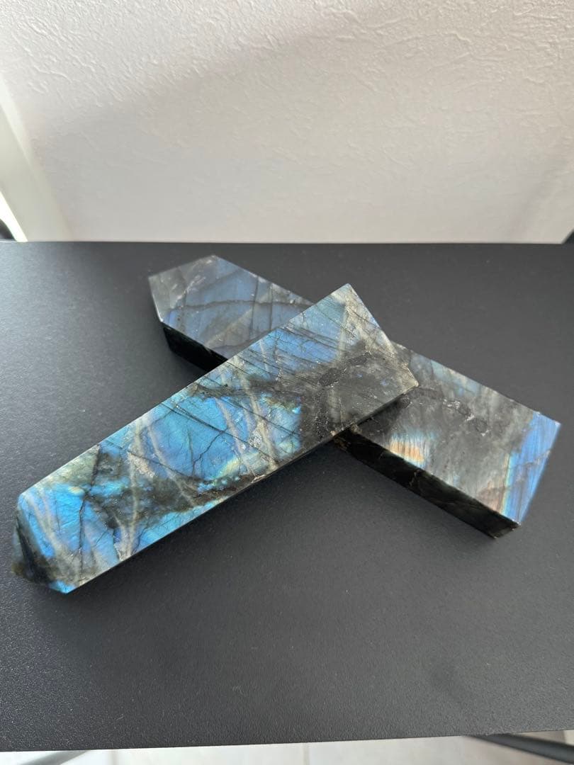 【高品質】マダガスカル産 ラブラドライト タワー ペア　ブルーシラーが完璧⭐︎