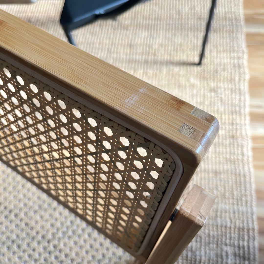 折りたたみ ラタンチェア 椅子 ビンテージ調 ダイニングチェア