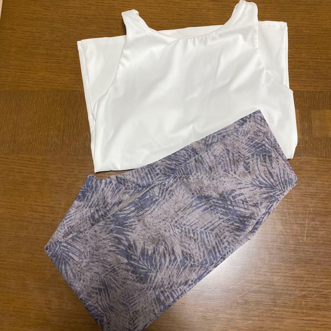 ヨガウェア　タンクトップ＆レギンスセットアップ M ブラウン　lava 新品