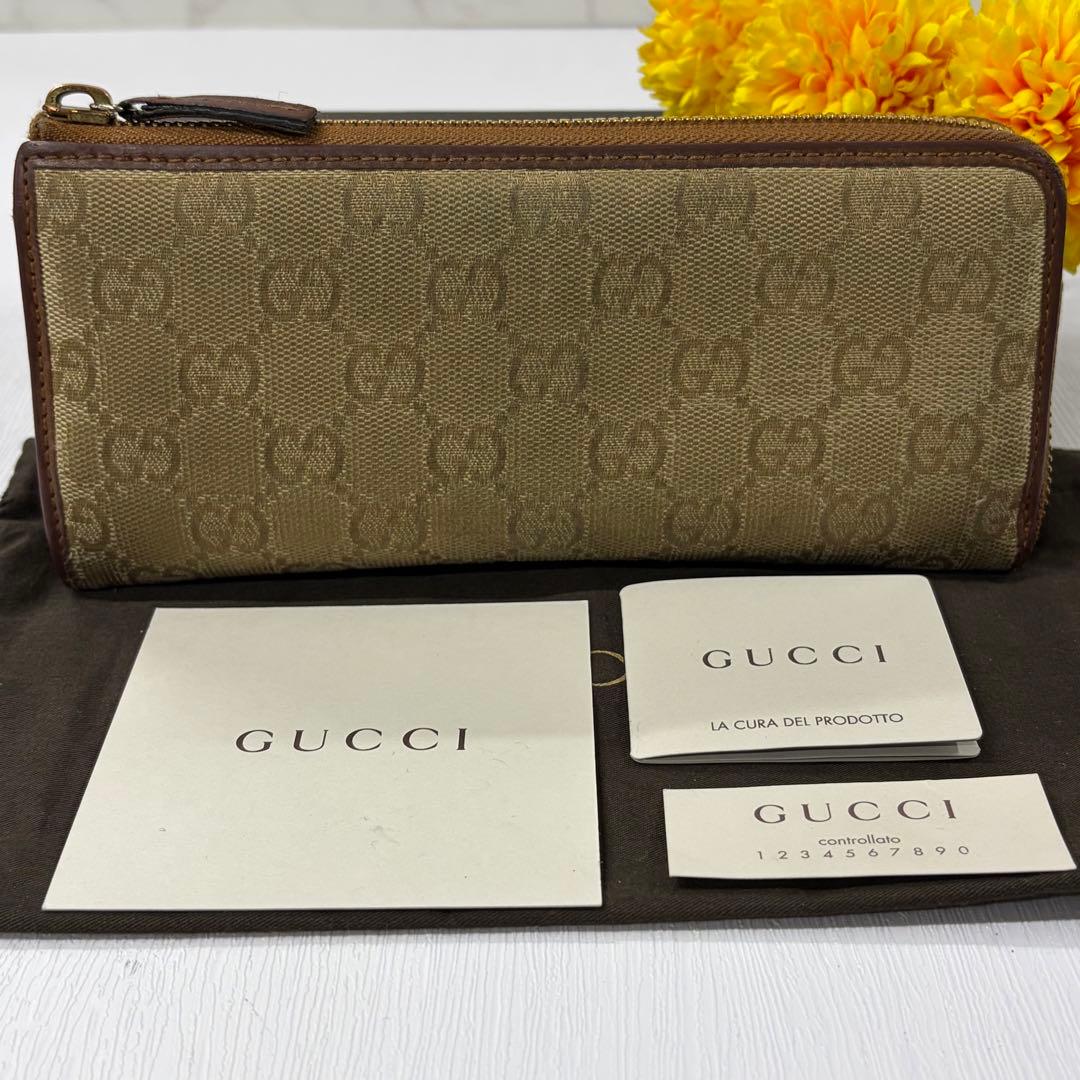 新品同様‼️ グッチ　GUCCI 財布　長財布　GGキャンバス L字ファスナー