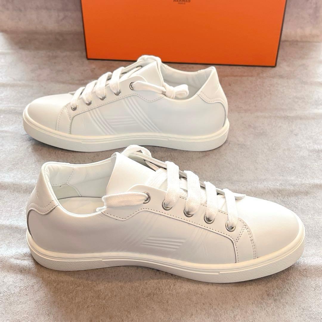 初売り❣️HERMES【未使用】エルメス♦︎白♦︎スニーカー♦︎36♦︎レディース♦︎レザー
