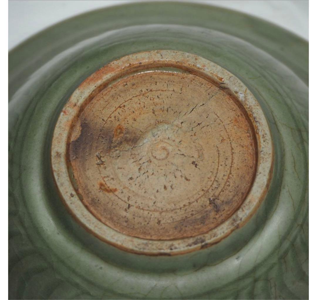 送料無料　明時代　龍泉窯青磁碗　中国古玩