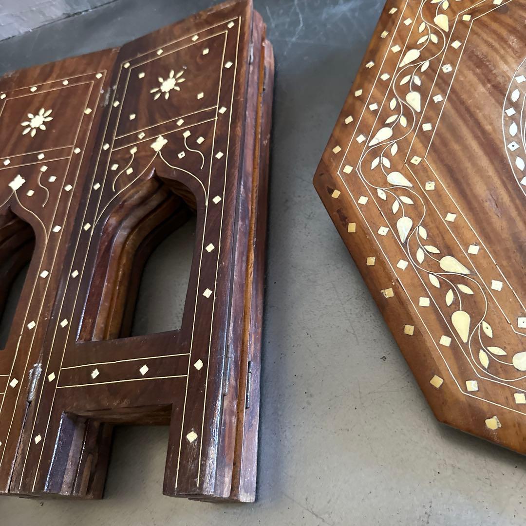 お値下げ❣️ヴィンテージ　折りたたみ8角ティーテーブル