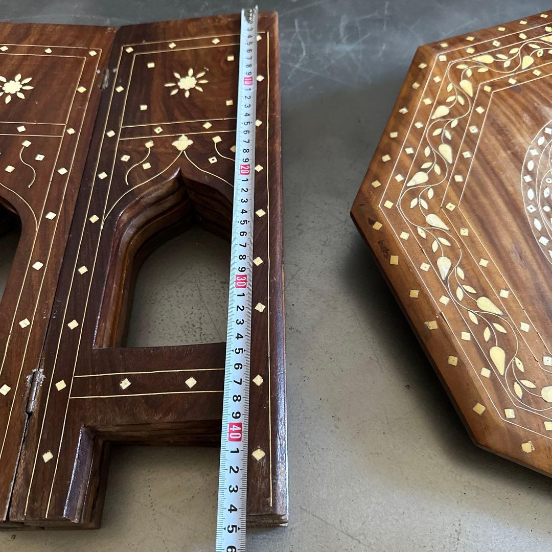 お値下げ❣️ヴィンテージ　折りたたみ8角ティーテーブル