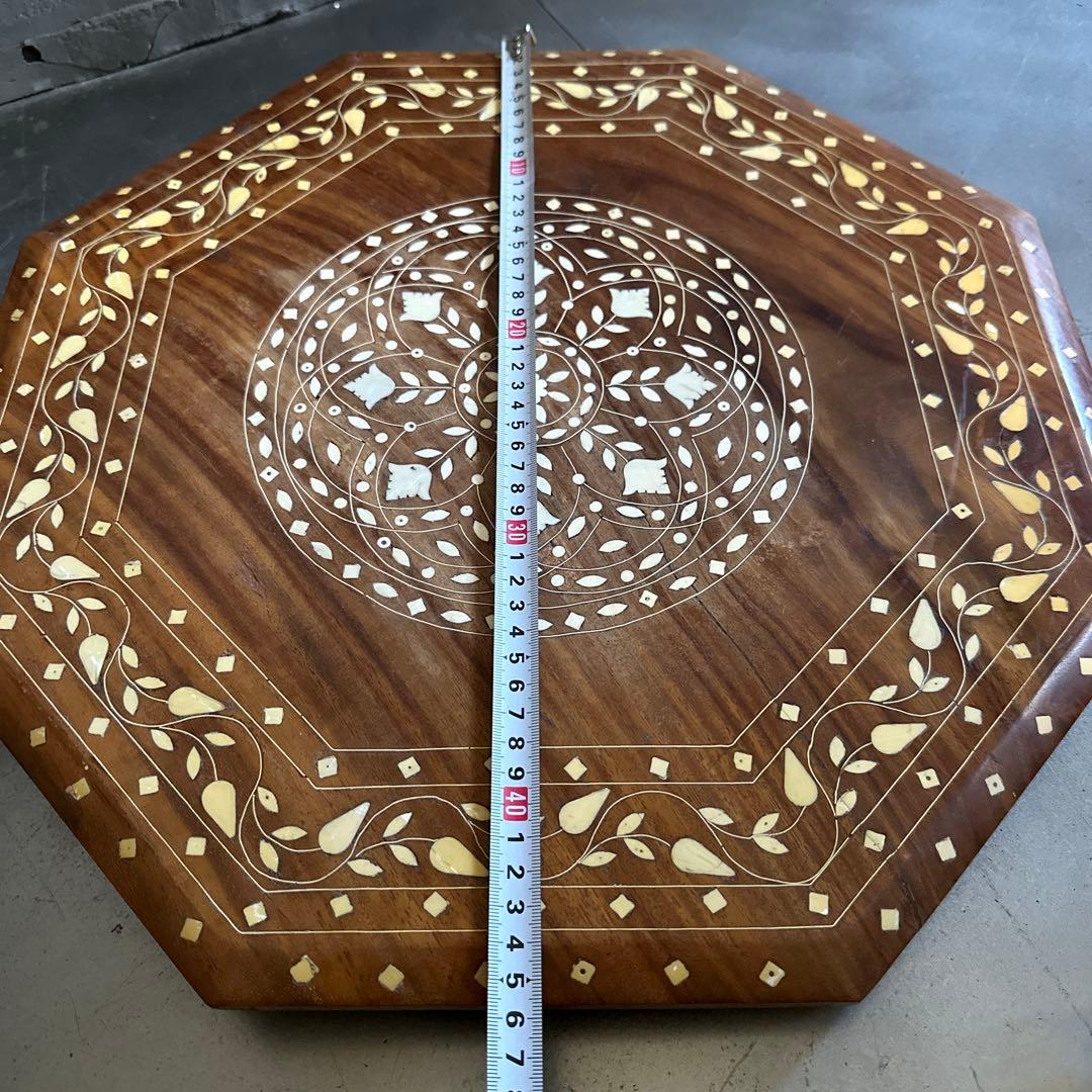 お値下げ❣️ヴィンテージ　折りたたみ8角ティーテーブル