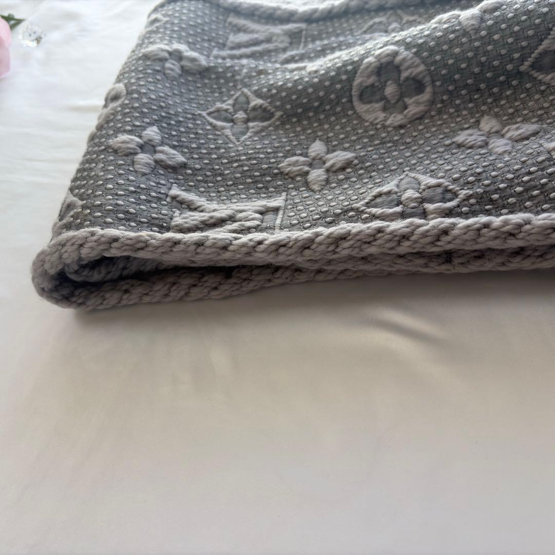 LOUIS VUITTON　モノグラムマフラー 　ライトグレー