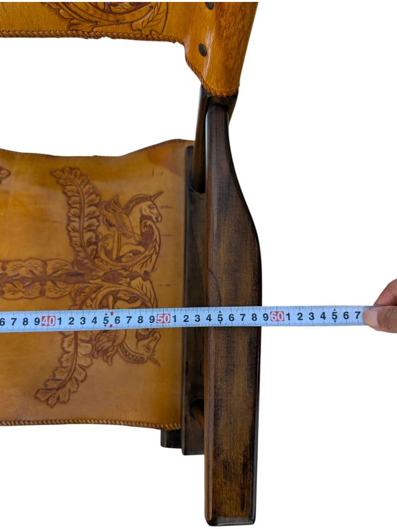 【希少】皮革仕様 ディレクターズチェア 折りたたみチェア