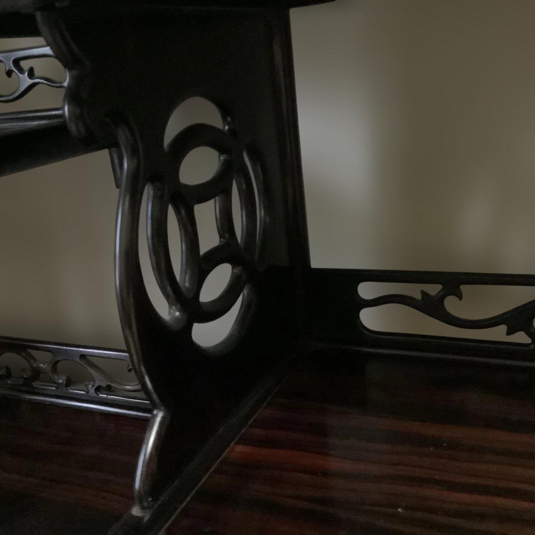 美品　レトロ　飾り棚　違い棚　茶棚　茶道　紫檀　木製　和家具　彫刻