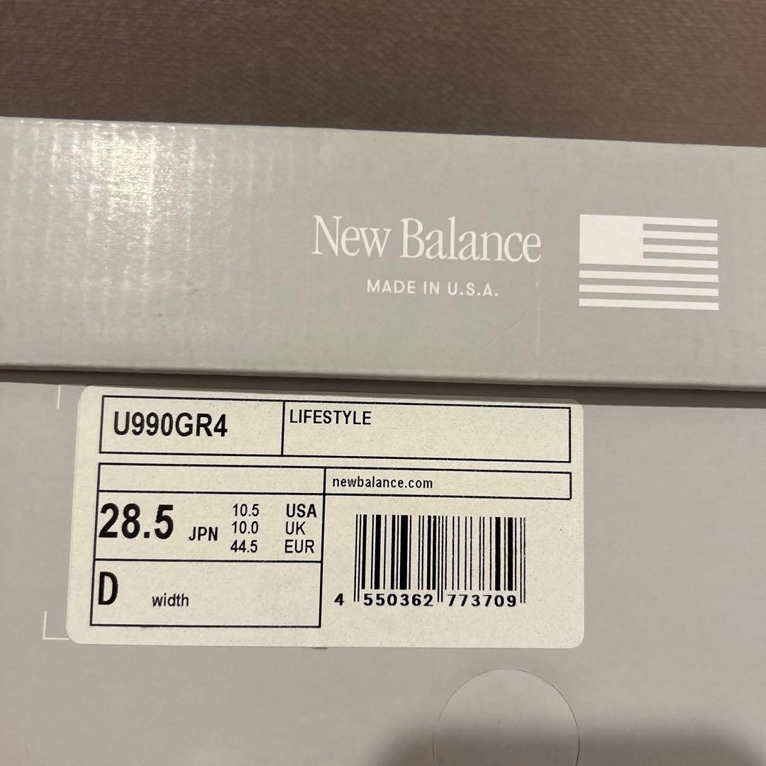 新品未使用ニューバランス U990GR4 28.5cm new balance