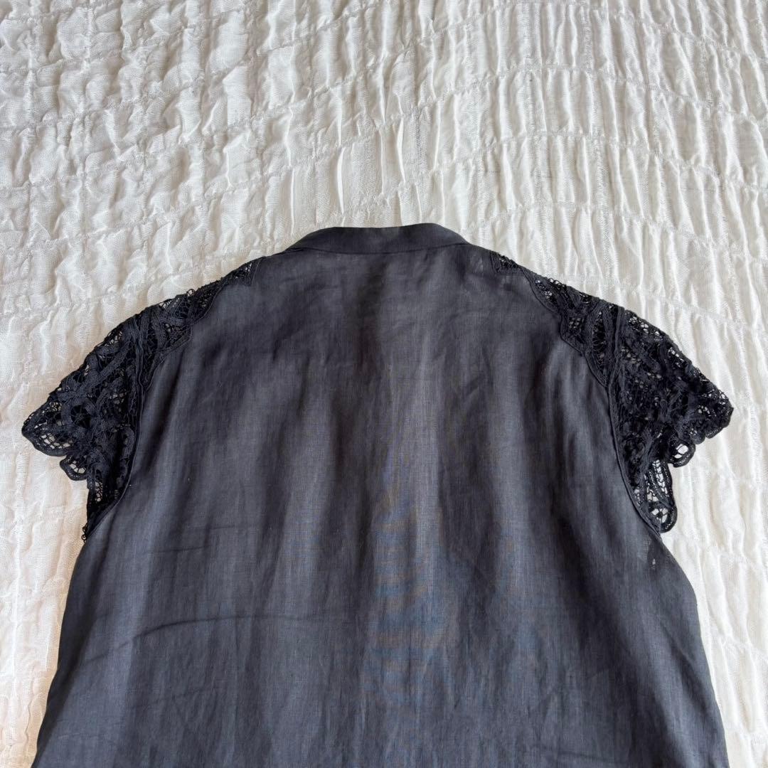 【美品】 トゥモローランド ブラウス シャツ 刺繍 レース リネン