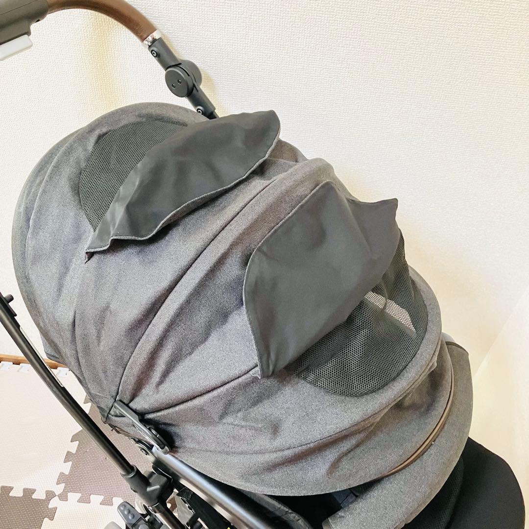 アップリカ ラクーナクッションフリープラス グレー 人気モデル ベビーカー 美品