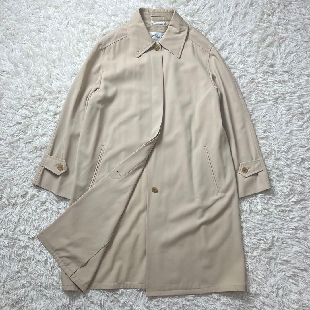 マックスマーラ　最高級　白タグ　ステンカラーコート　ウール100％　ベージュ