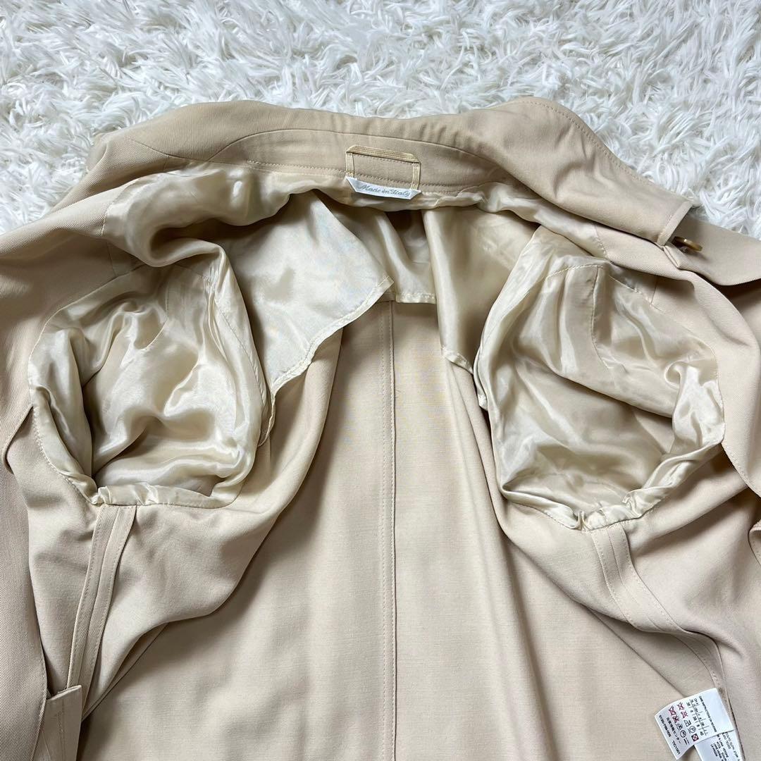 マックスマーラ　最高級　白タグ　ステンカラーコート　ウール100％　ベージュ