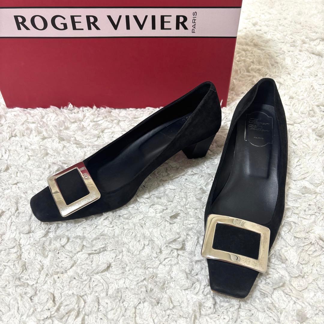 ✨美品✨ロジェヴィヴィエ パンプス バレリーナ スエード スクエアバックル