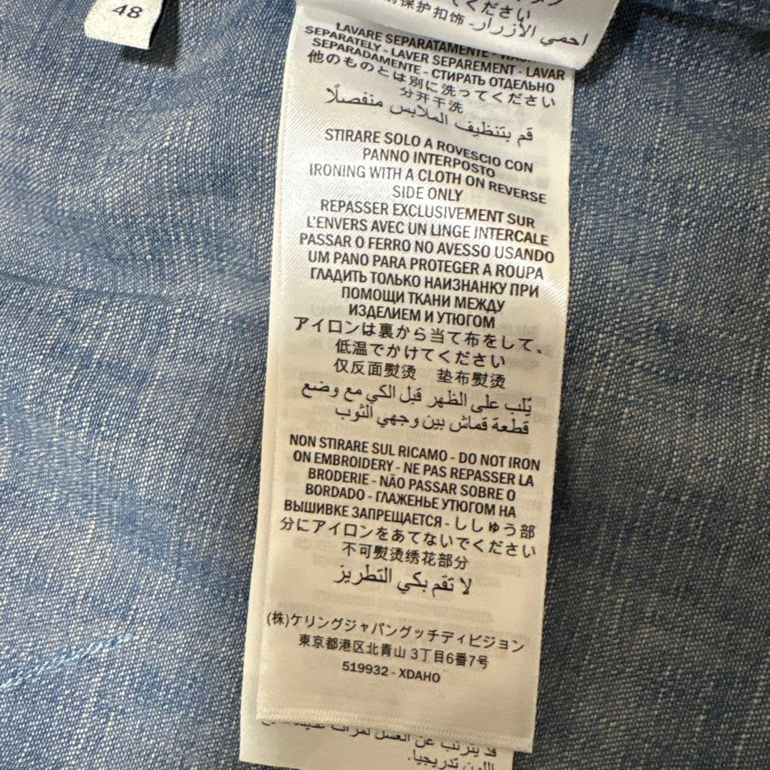 翔*太様 GUCCI タイガーバッグ刺繍　デニム長袖シャツ