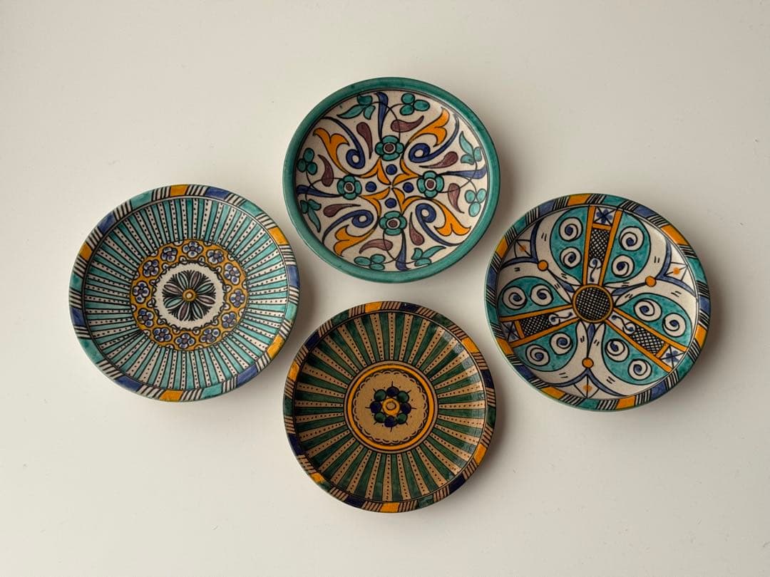 モロッコ 陶器 皿 4点セット