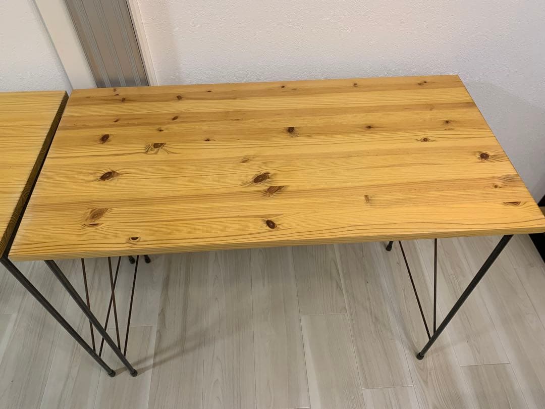 ナチュラルウッド ダイニングテーブル 2個セット(折りたたみ可)