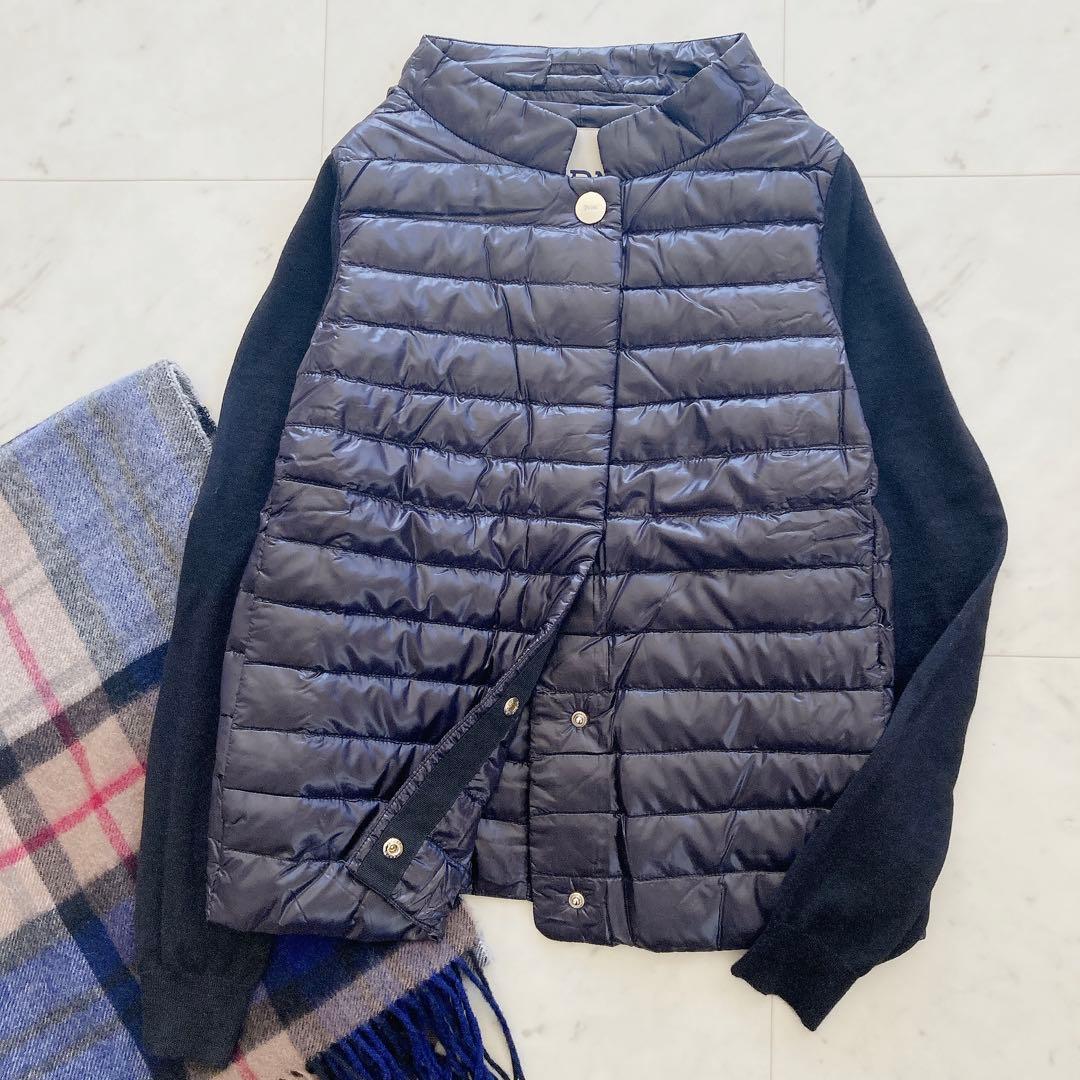 極美品　ヘルノ　HERNO ニットコンビダウン　切り替え　シルク　カシミヤ　40