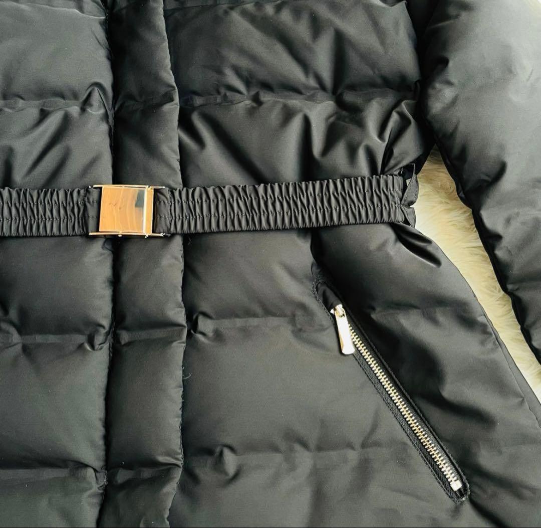 ZARA ダウンコート 24年製 ファー ボア ベルト付き Aライン Sサイズ