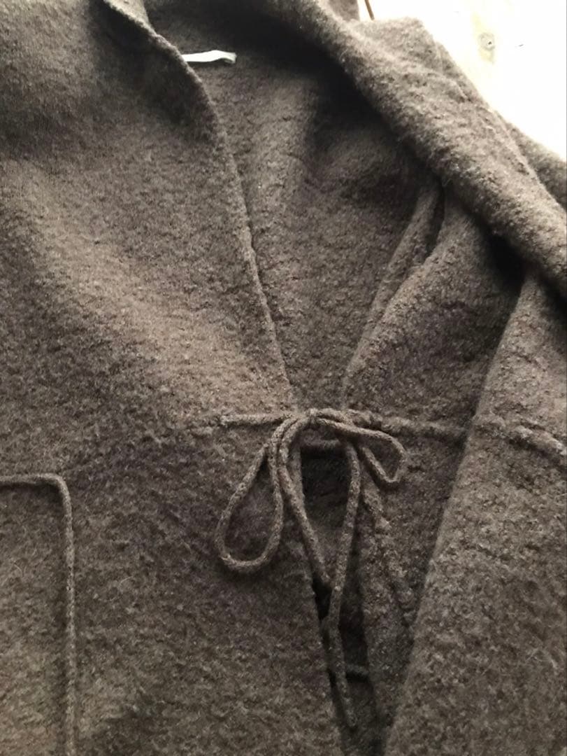 45R縮絨ニットカウチンロングコート⭐︎サイズ3