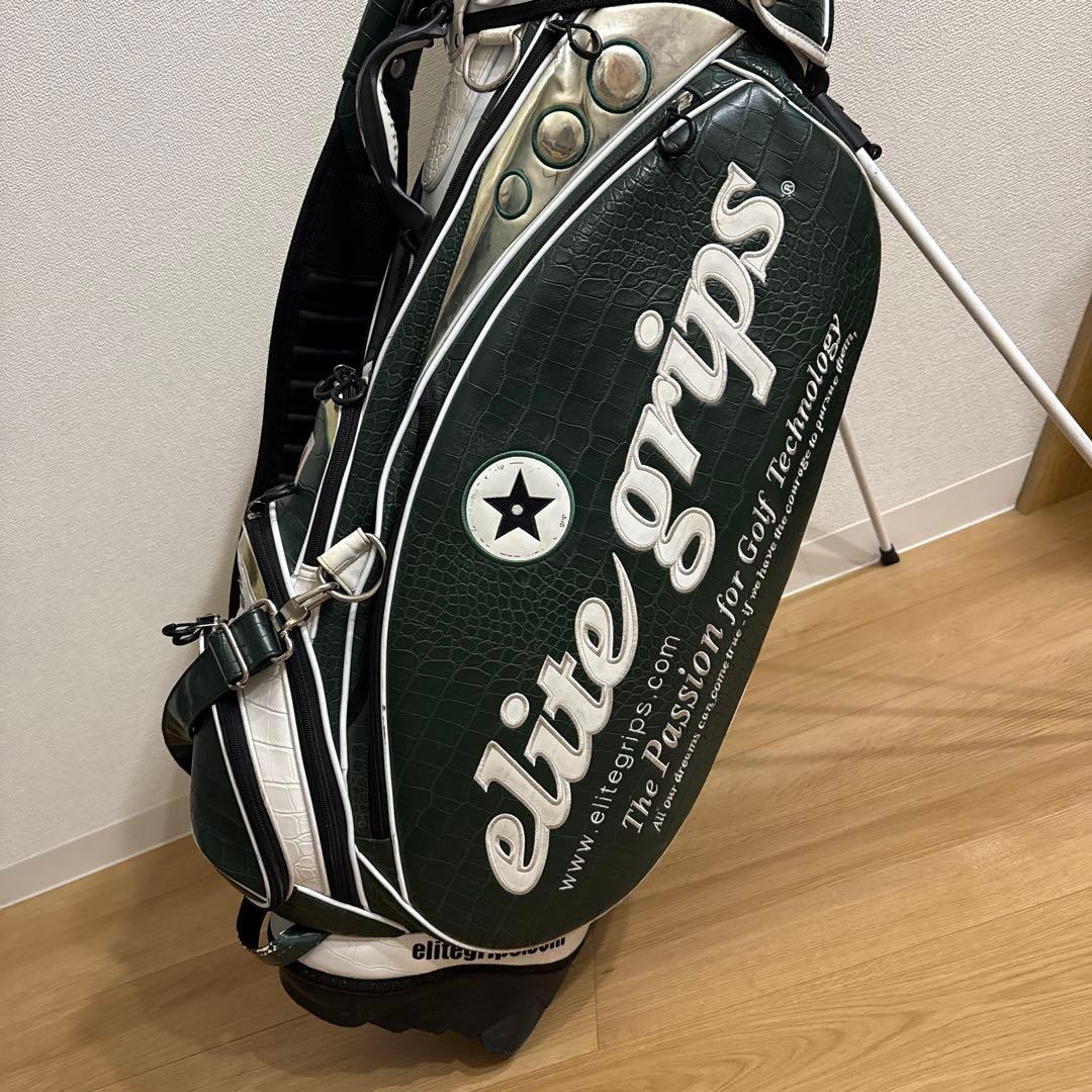 elite grips 限定ツアーモデルキャディバッグ 緑/白 日本国旗