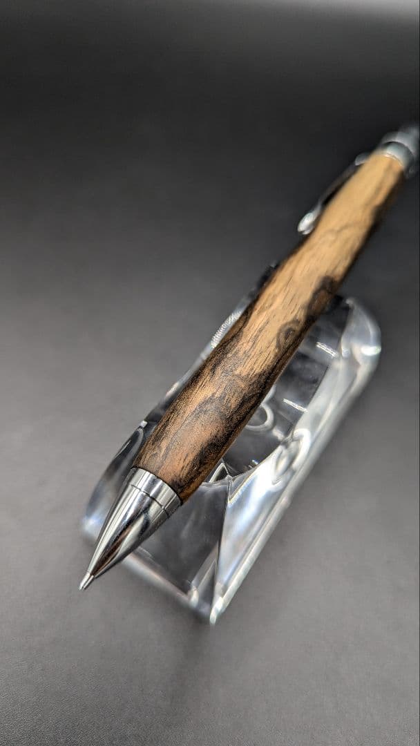 127 ペン工房翌檜　黒柿　孔雀杢　木軸シャーペン　木軸ボールペン