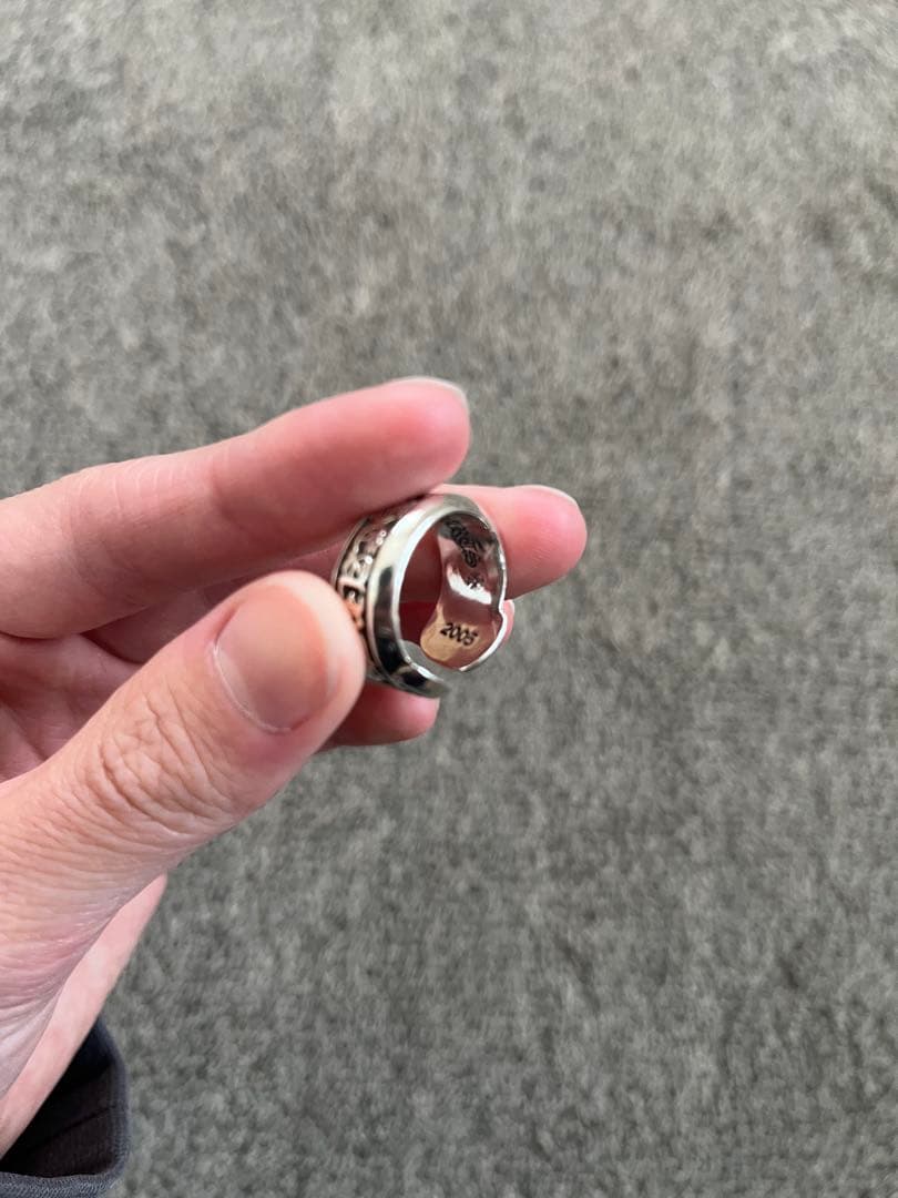 【インボイス原本付属】クロムハーツ　スクロールラベルリングスモール