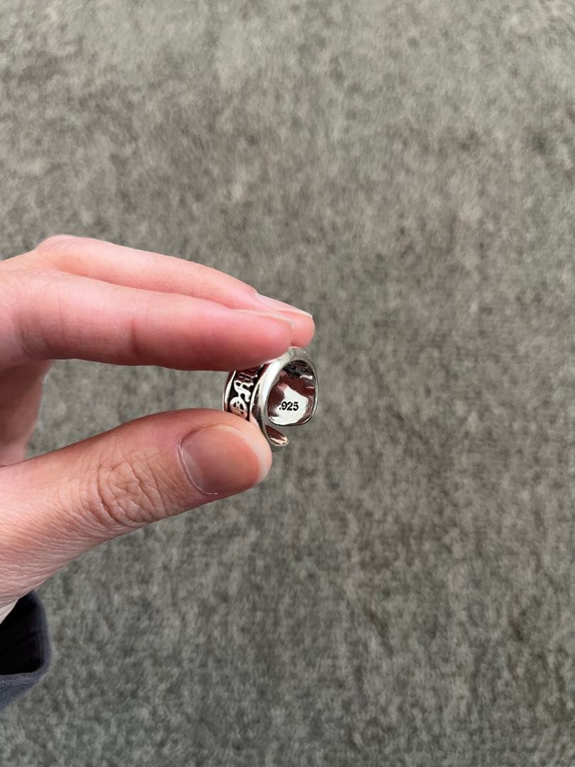 【インボイス原本付属】クロムハーツ　スクロールラベルリングスモール