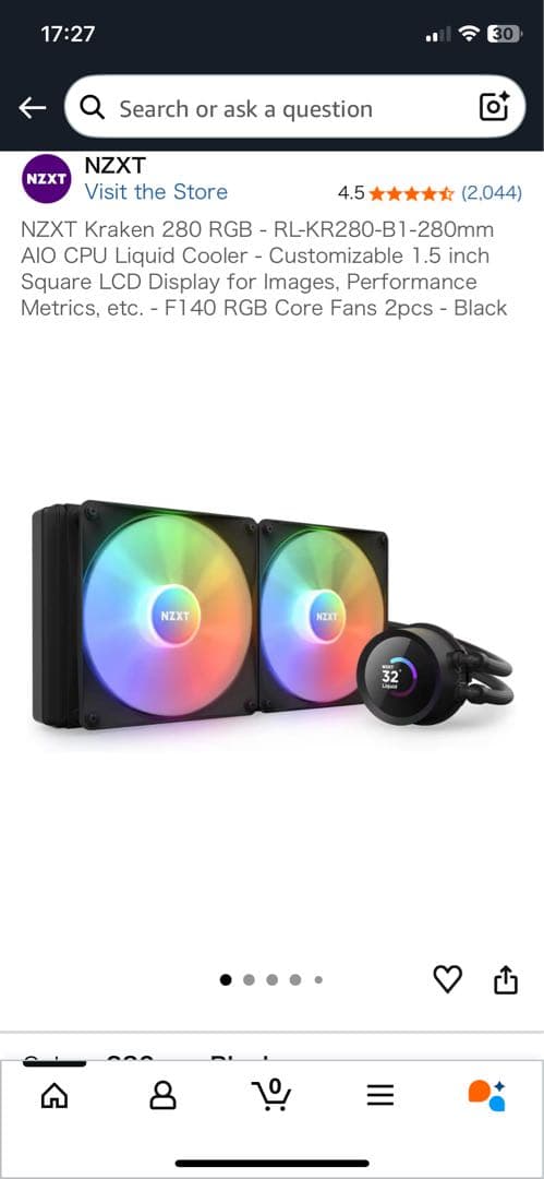 NZXT Kraken 280 RGB ホワイト