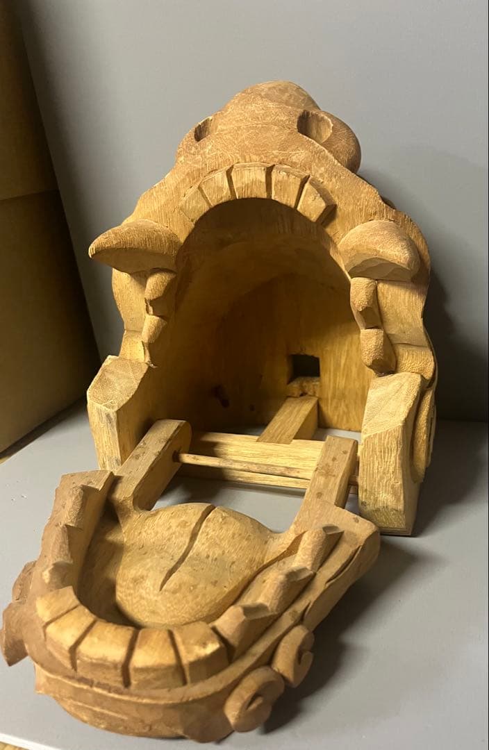 木製 獅子頭　高級手彫り　彫刻　26