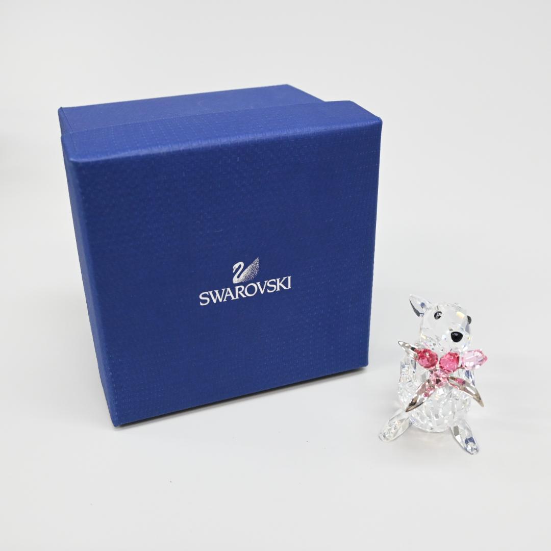 Mashu□ 45699★年 スワロフスキー うさぎとチューリップ 置物